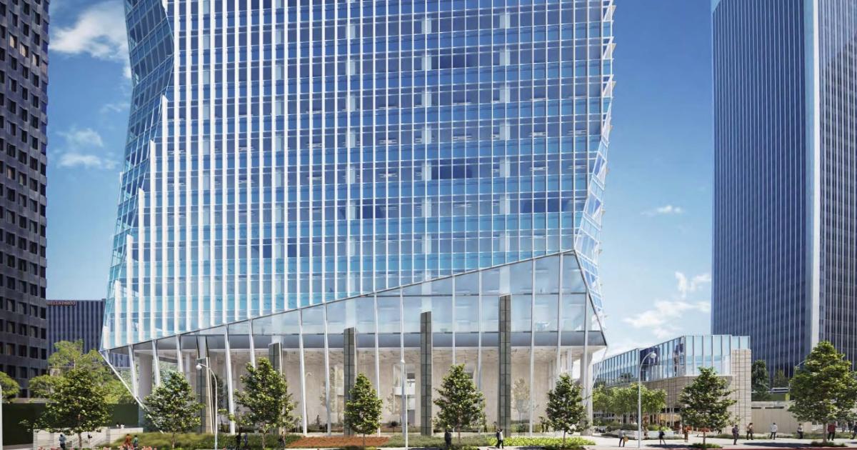 Steel skeleton rises for Century City Center office tower